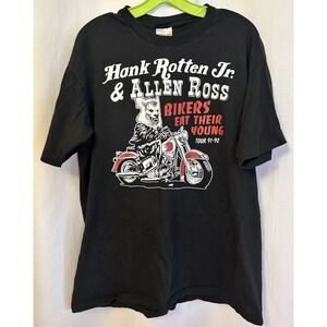 VTG Hank Rotten Jr & Allen Ross Bikers Eat Their Young Tour 91-92 T Shirt XL
